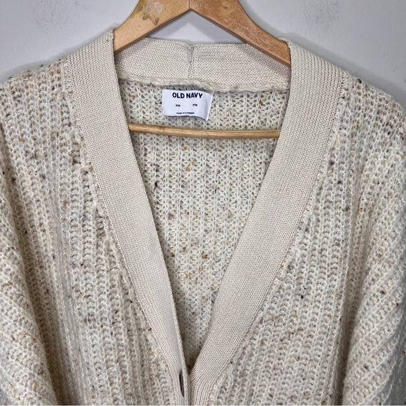 Old Navy Shaker-Stitch Button-Front Speckled Cardigan Sweater Size XXL Oversized - Picture 6 of 12